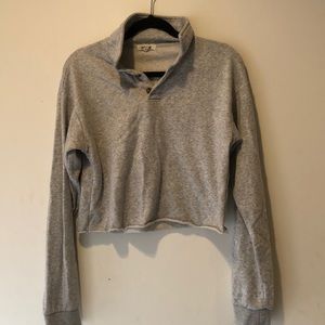 grey crop sweater